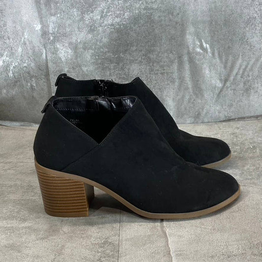 STYLE & CO Women's Black Felaa Asymmetrical Round-Toe Block-Heel Booties SZ 7