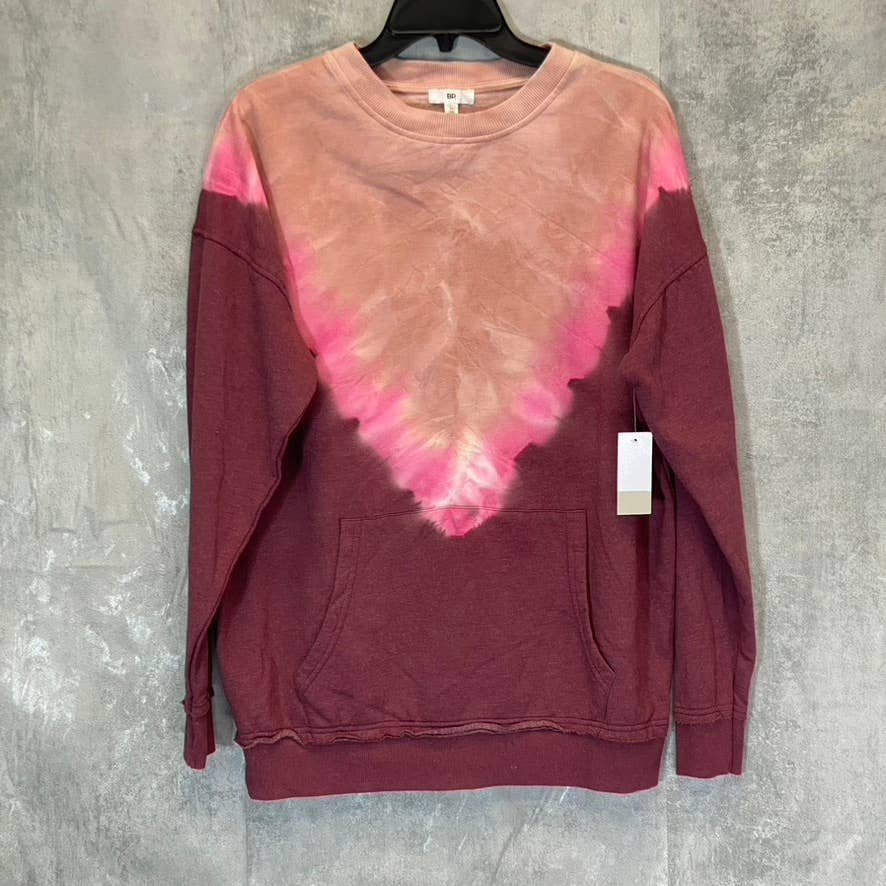 BP. Women's Pink Tie-Dye Crewneck Long Sleeve Pullover Sweater SZ M