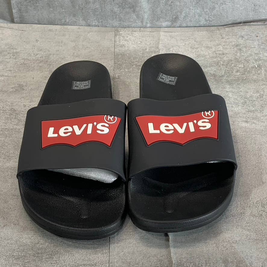 LEVI'S Women's Black Batwing Pool Slide 2 Slip-On Sandals SZ 10