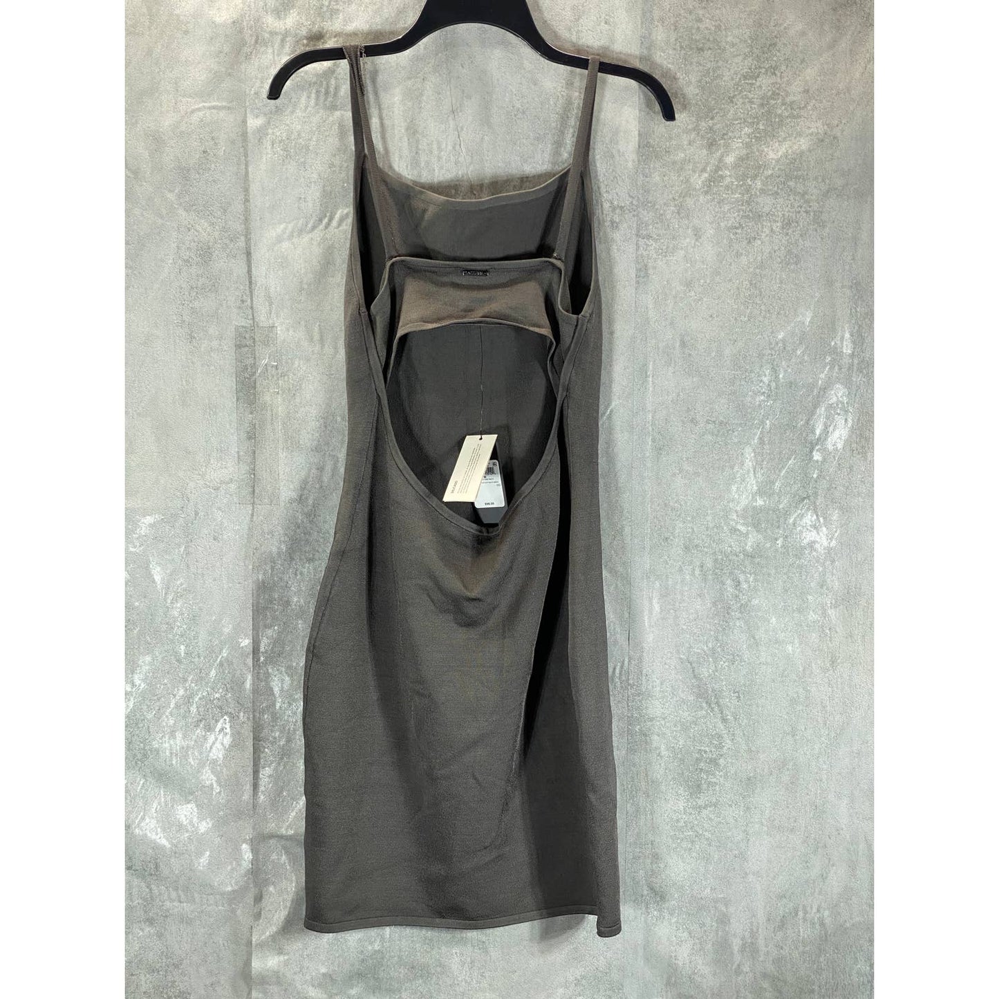 GUESS Women's Asphalt Grey Jen Cutout-Back Sleeveless Bodycon Mini Dress SZ M