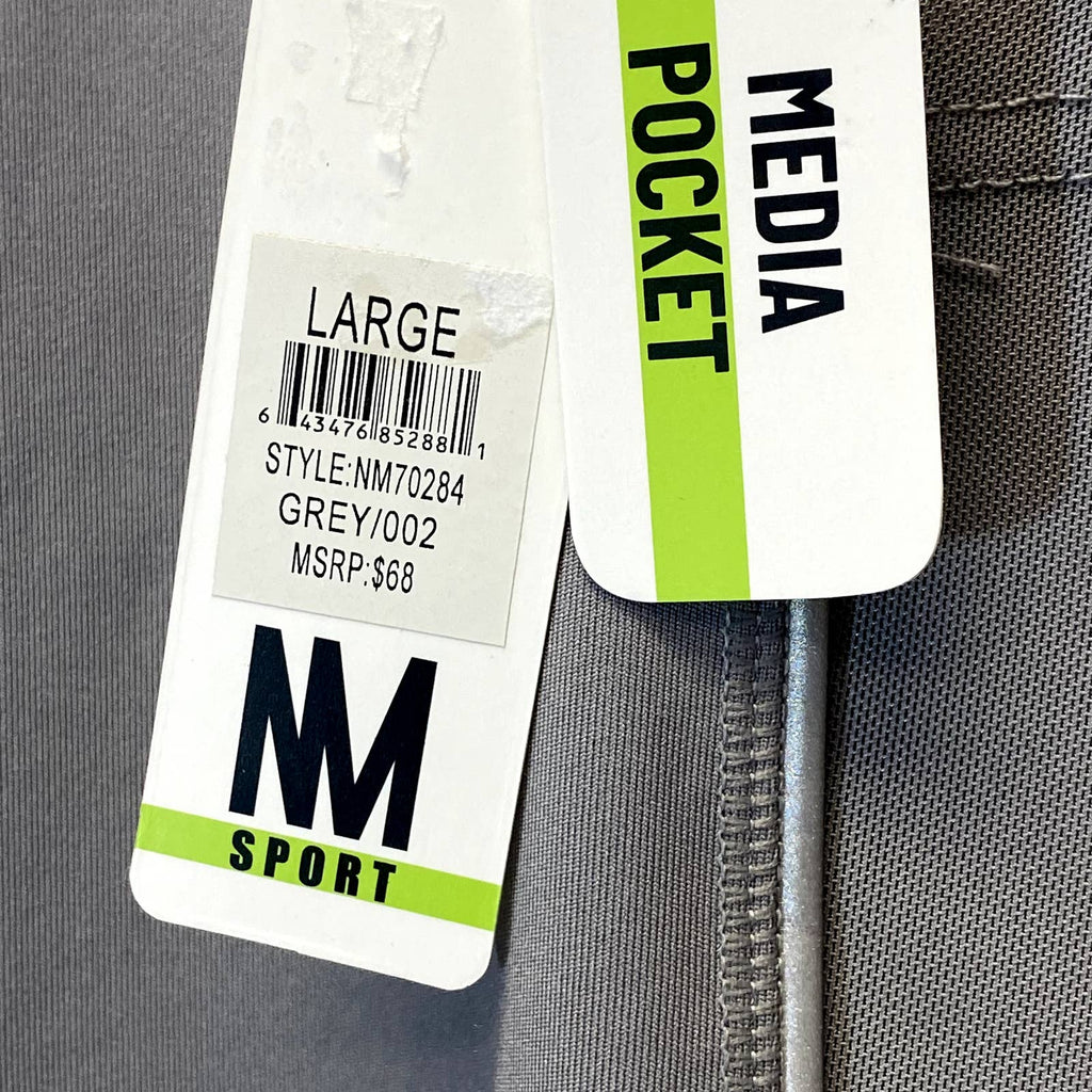 NICOLE MILLER Women's Grey High-Rise Contrast Stripe Mesh Leg Pull-On Crop Leggings SZ L