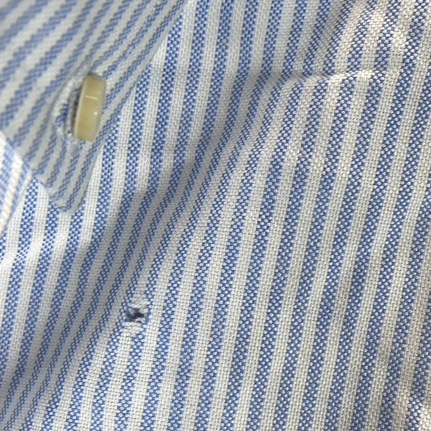 TOMMY HILFIGER Men's Collection Blue Custom-Fit New England Stripe Shirt SZ XL