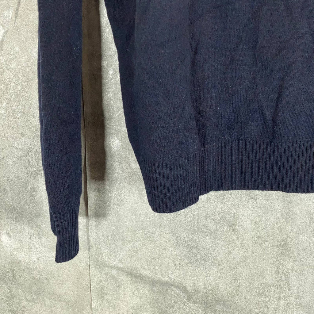 CALVIN KLEIN Men's Dark Sapphire Regular-Fit V-Neck Embroidered Logo Sweater SZL