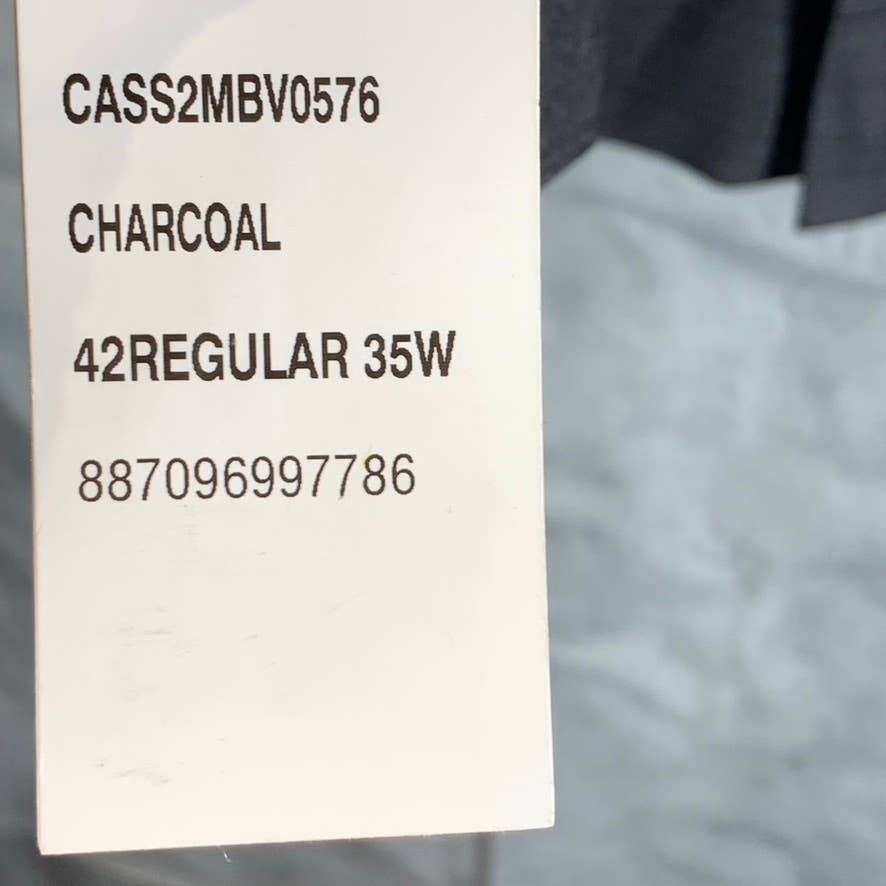 MARC NEW YORK Men's Charcoal Plaid Modern-Fit Two-Button Suit Jacket SZ 42R