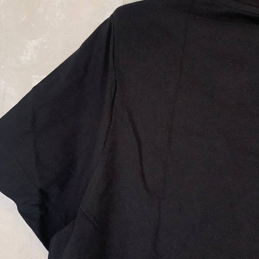 TOPSHOP Boutique Solid Black Short Sleeve Crewneck T-Shirt Top SZ 8
