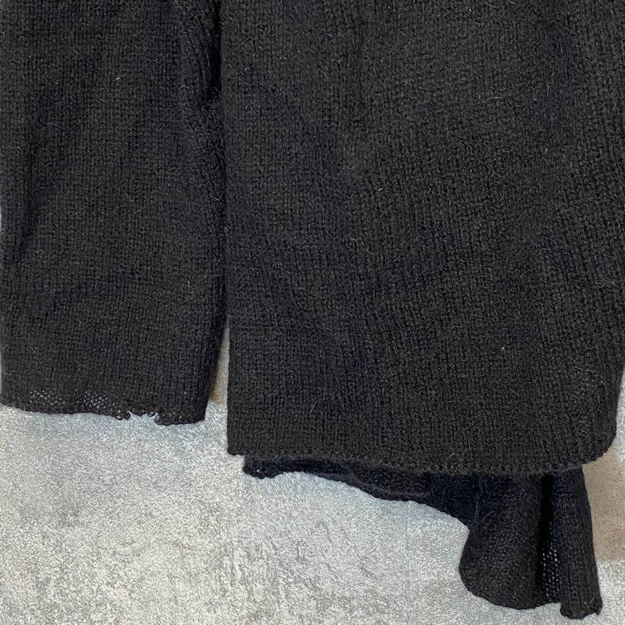 CHARTER CLUB Women's Black Open-Front Relaxed-Fit Cashmere Cardigan SZ S