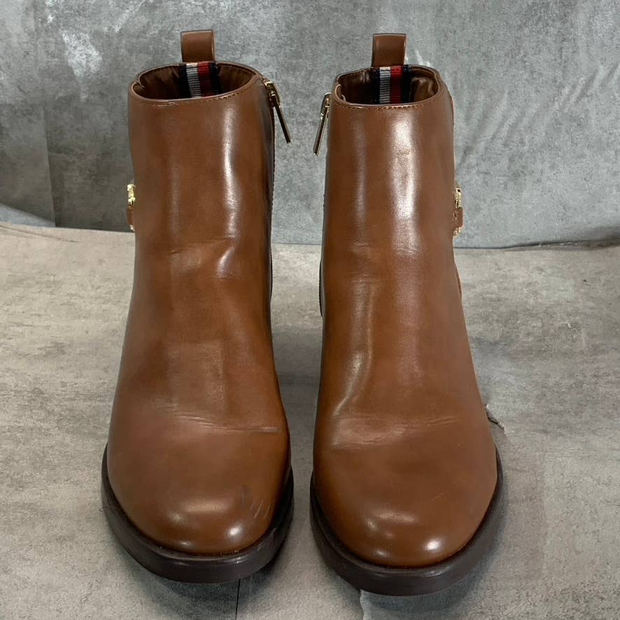 TOMMY HILFIGER Women's Medium Natural Imiera Side-Zip Ankle Boots SZ 9