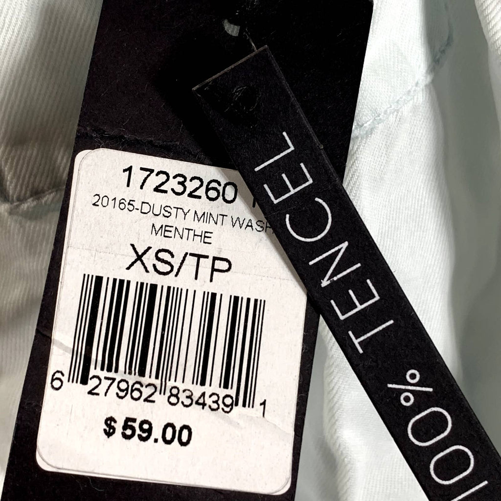 BLACK TAPE Women's Dusty Mint Wash Collared Sleeveless Button-Front Top SZ XS