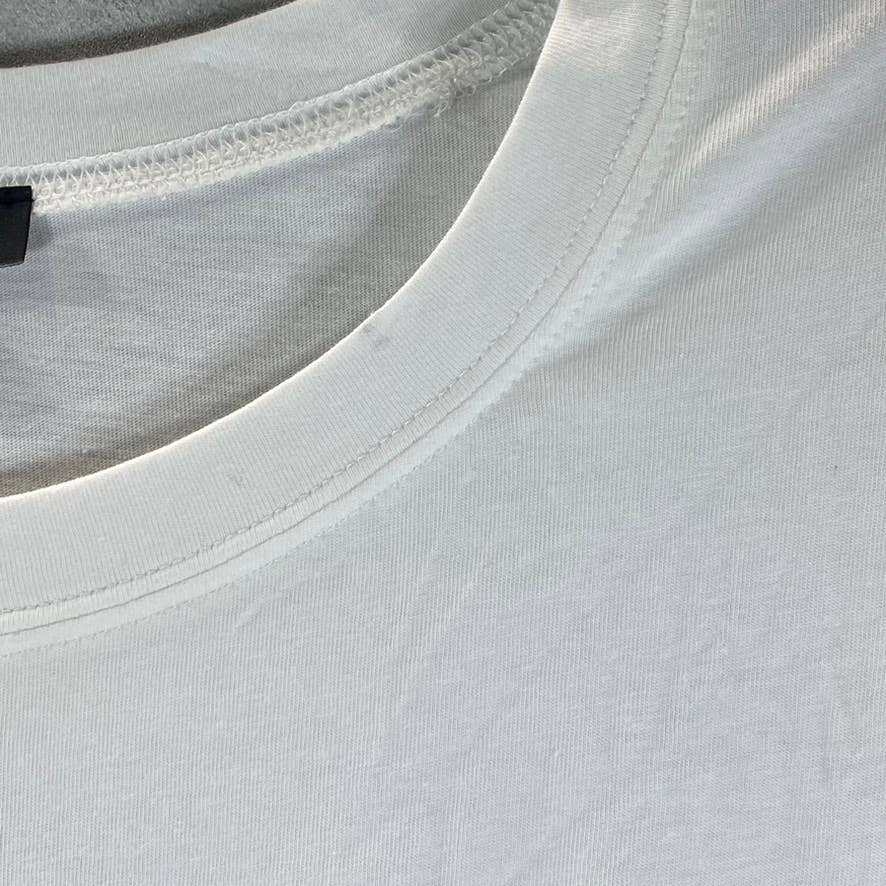 INC INTERNATIONAL Women's Bright White Crewneck Roll-Tab Oversized T-Shirt SZ2XL