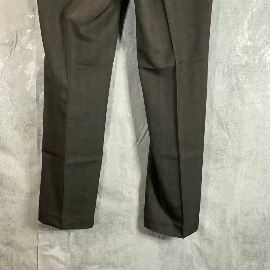 PERRY ELLIS PORTFOLIO Men's Major Brown Subtle Check Modern-Fit Stretch Pants