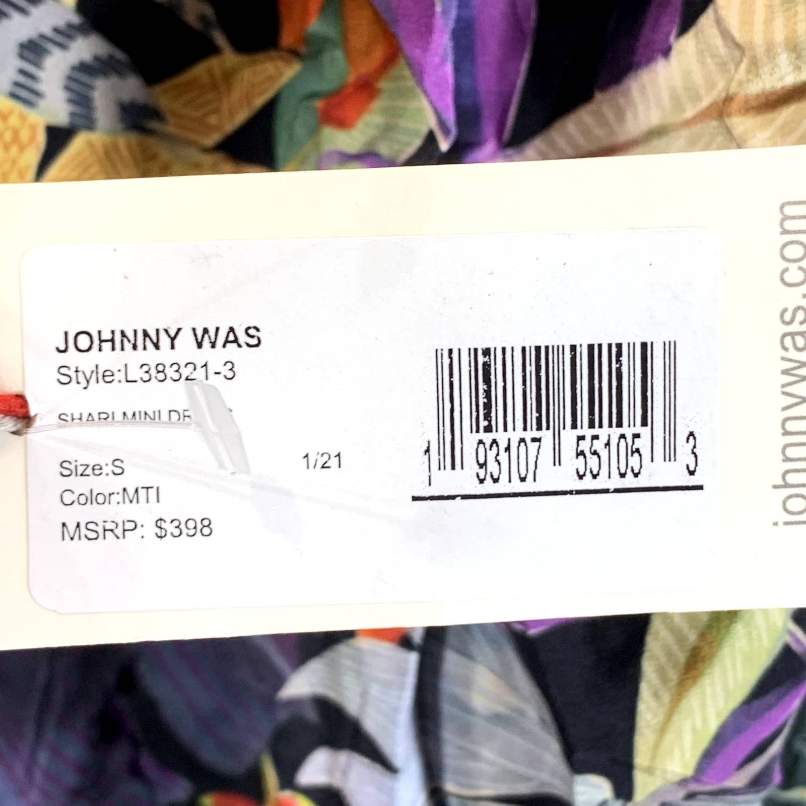 JOHNNY WAS Women's Multi Shari Tropical-Print Silk Square-Neck Mini Dress SZ S