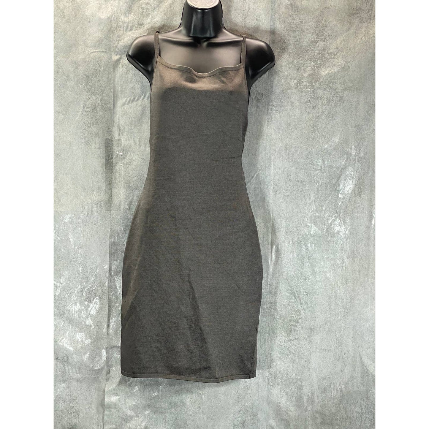 GUESS Women's Asphalt Grey Jen Cutout-Back Sleeveless Bodycon Mini Dress SZ M