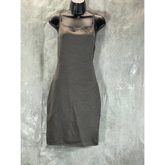 GUESS Women's Asphalt Grey Jen Cutout-Back Sleeveless Bodycon Mini Dress SZ M