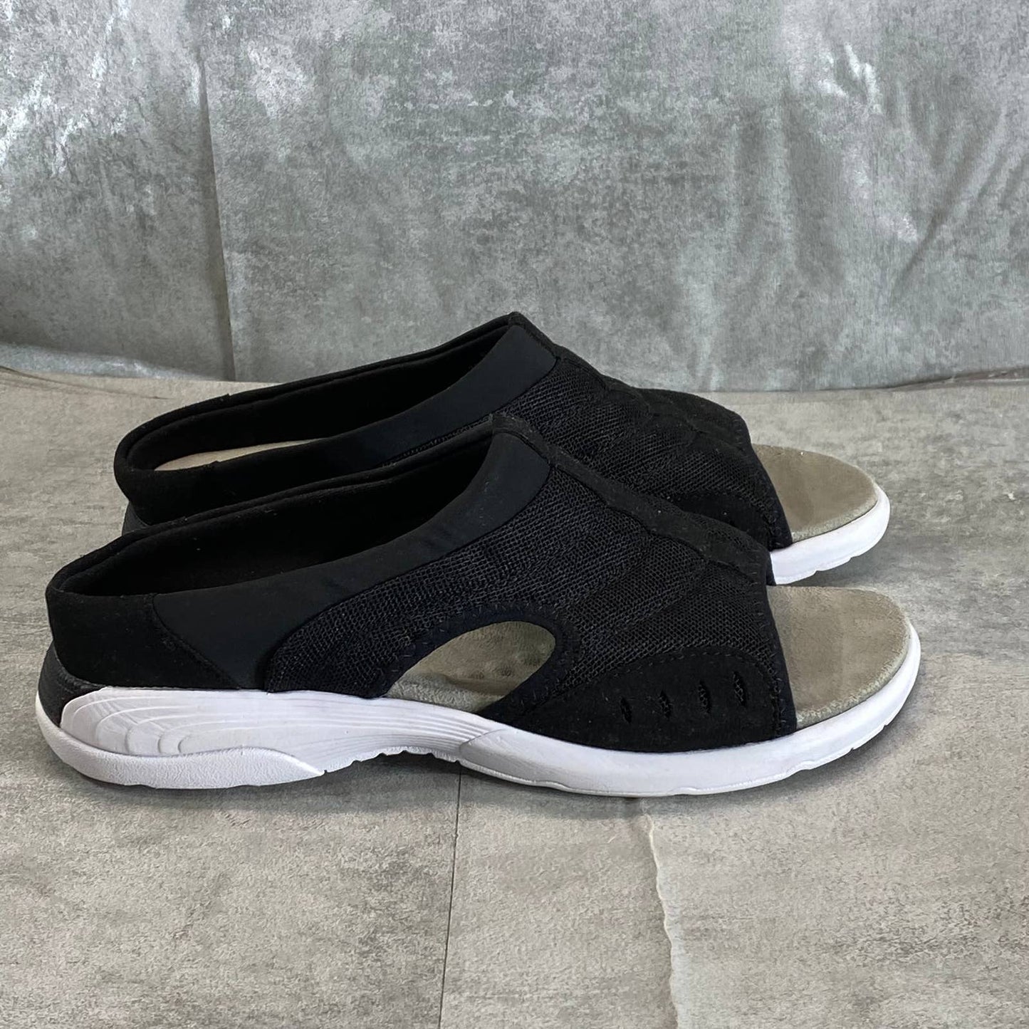 EASY SPIRIT Women's Black Multi Fabric Traciee Lightweight Slide Sandals SZ 8