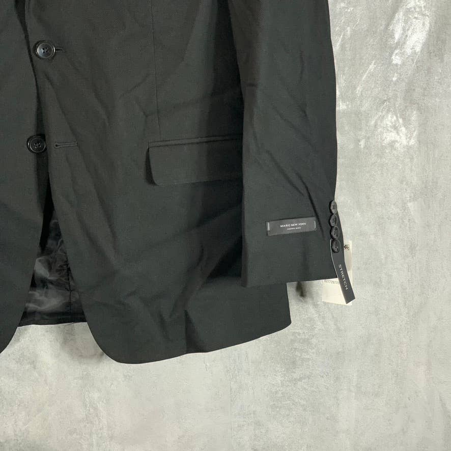 MARC NEW YORK Men's Black Modern-Fit Two-Button Suit Jacket SZ 40R