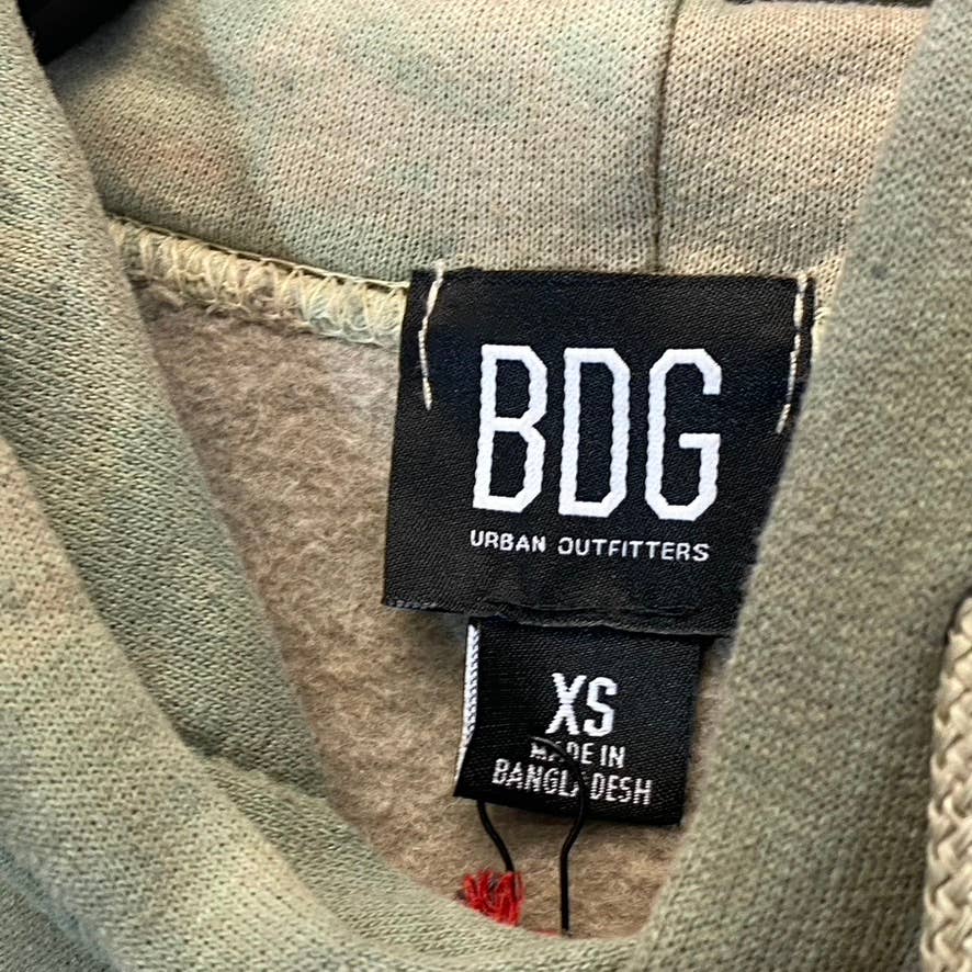 BDG URBAN OUTFITTERS Women's Khaki Tie-Dye Hooded Pullover Sweater SZ XS