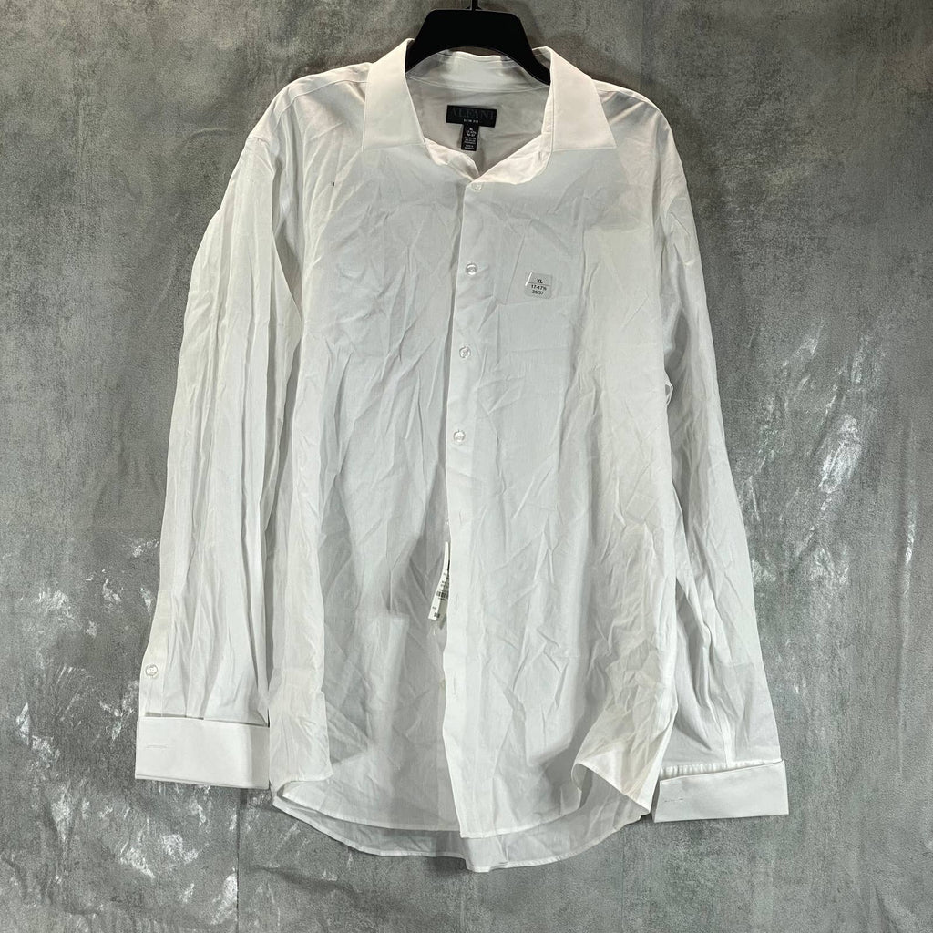 ALFANI Men's White Slim-Fit 2-Way Stretch Button-Up Long-Sleeve Dress Shirt SZXL