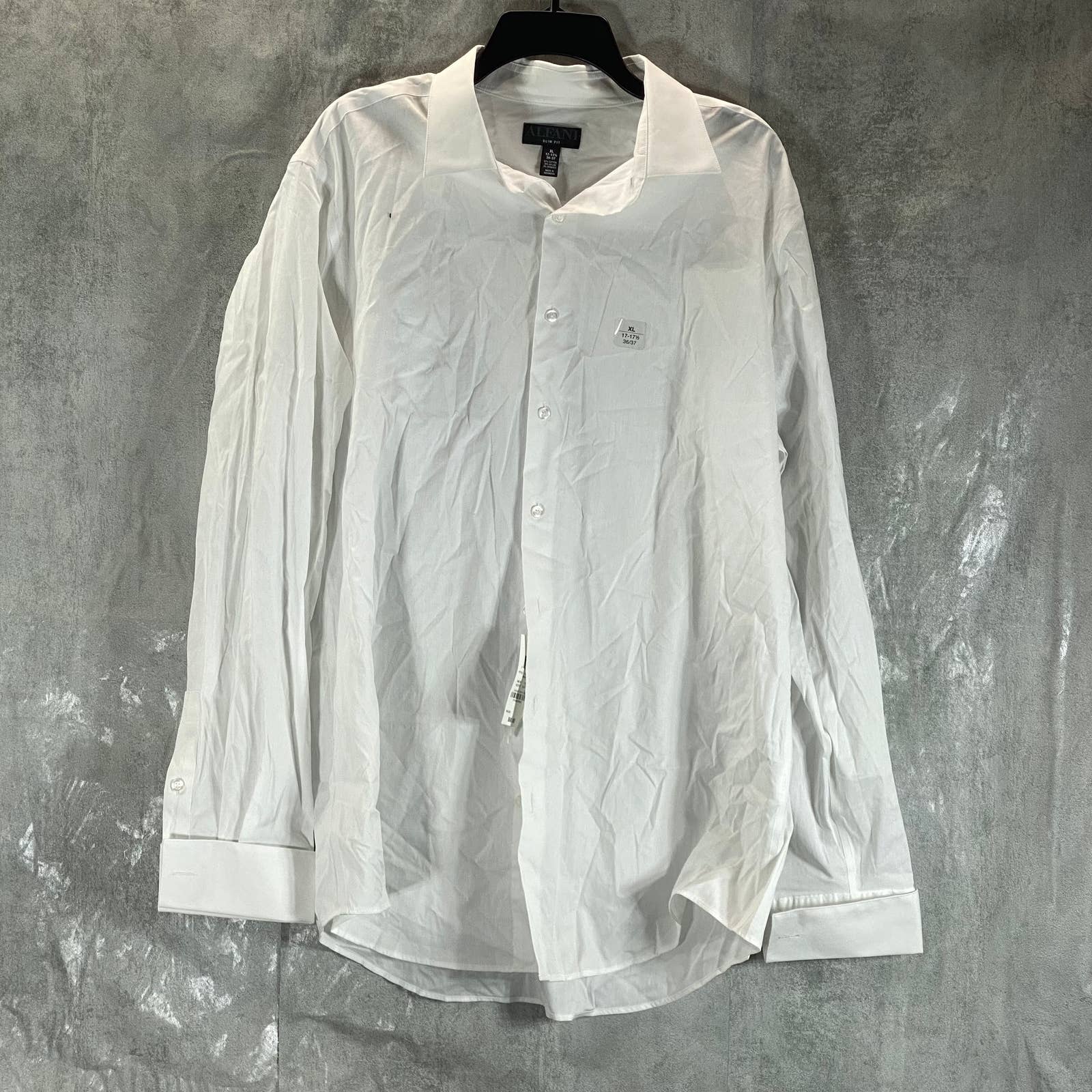 ALFANI Men's White Slim-Fit 2-Way Stretch Button-Up Long-Sleeve Dress Shirt SZXL