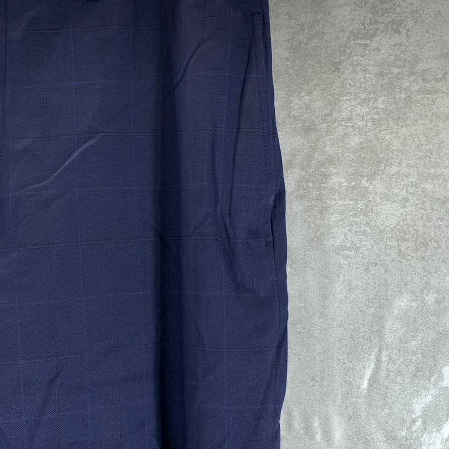 MARC NEW YORK Men's Navy Plaid Modern-Fit Flat Front Pants SZ 35X32