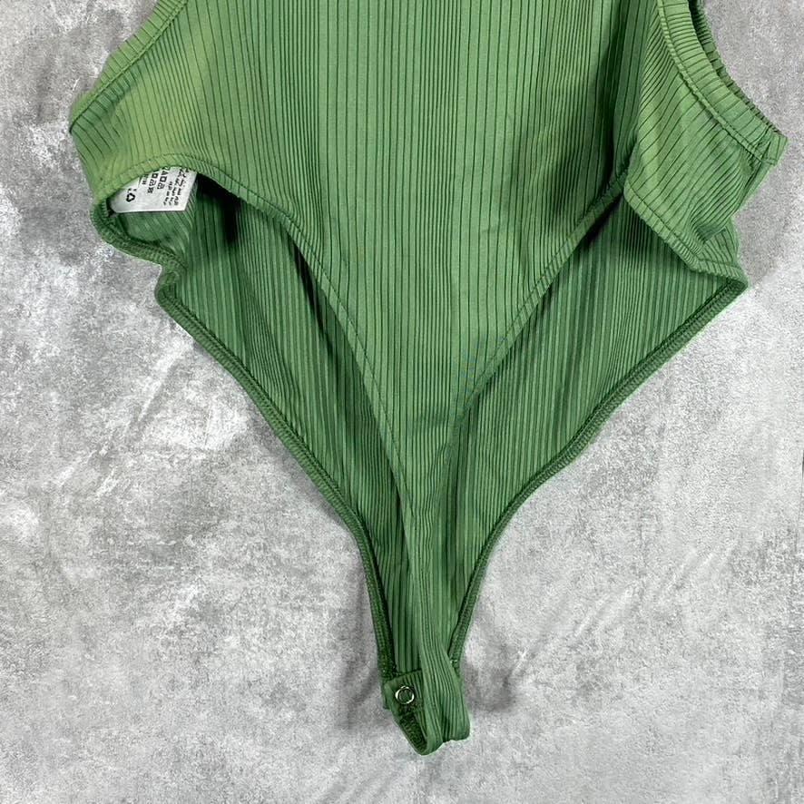 BAR III X NICOLE WILLIAMS ENGLISH Women's Comfrey Ribbed Cutout Bodysuit SZ L