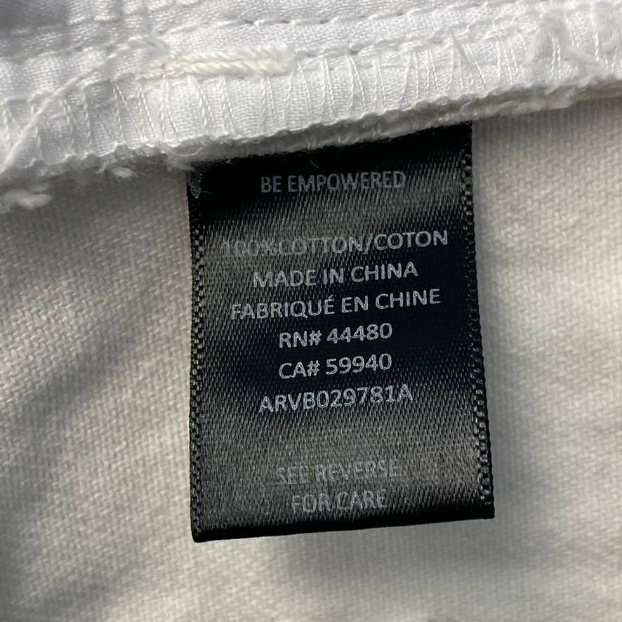 AFRM Women's White Luisa Distressed High-Rise Ankle Crop Skinny Denim Jeans SZ32