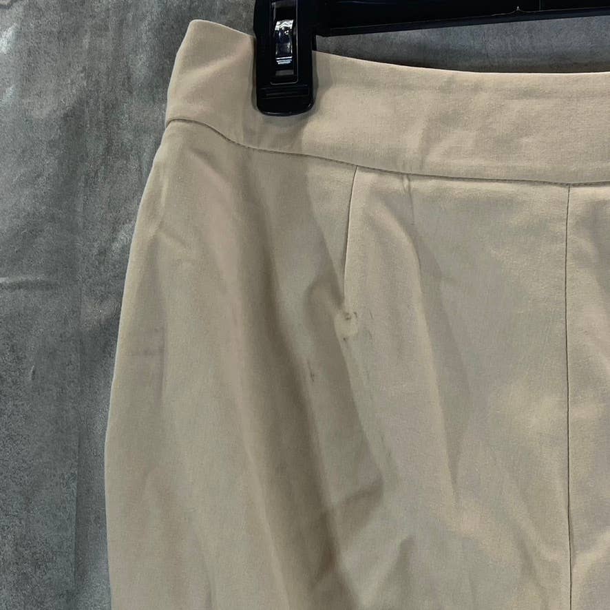 CALVIN KLEIN Women's Latte Zip-Pocket Mid-Rise Straight-Leg Pants SZ 4
