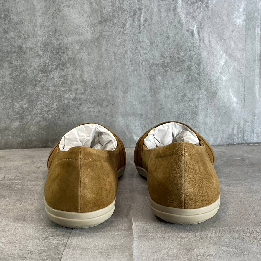 EASY SPIRIT Women's Wide Width Camel Leather Bounce Slip-On Flats SZ 8W