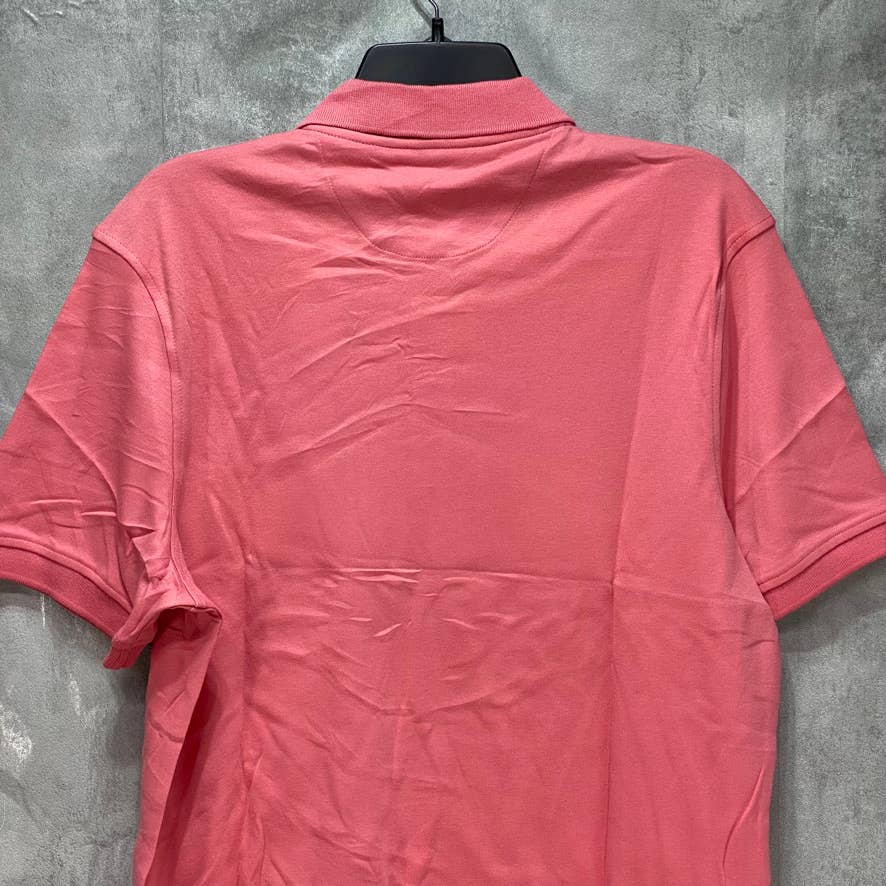 CLUB ROOM Pink Soft Touch Interlock Short Sleeve Polo Shirt SZ M