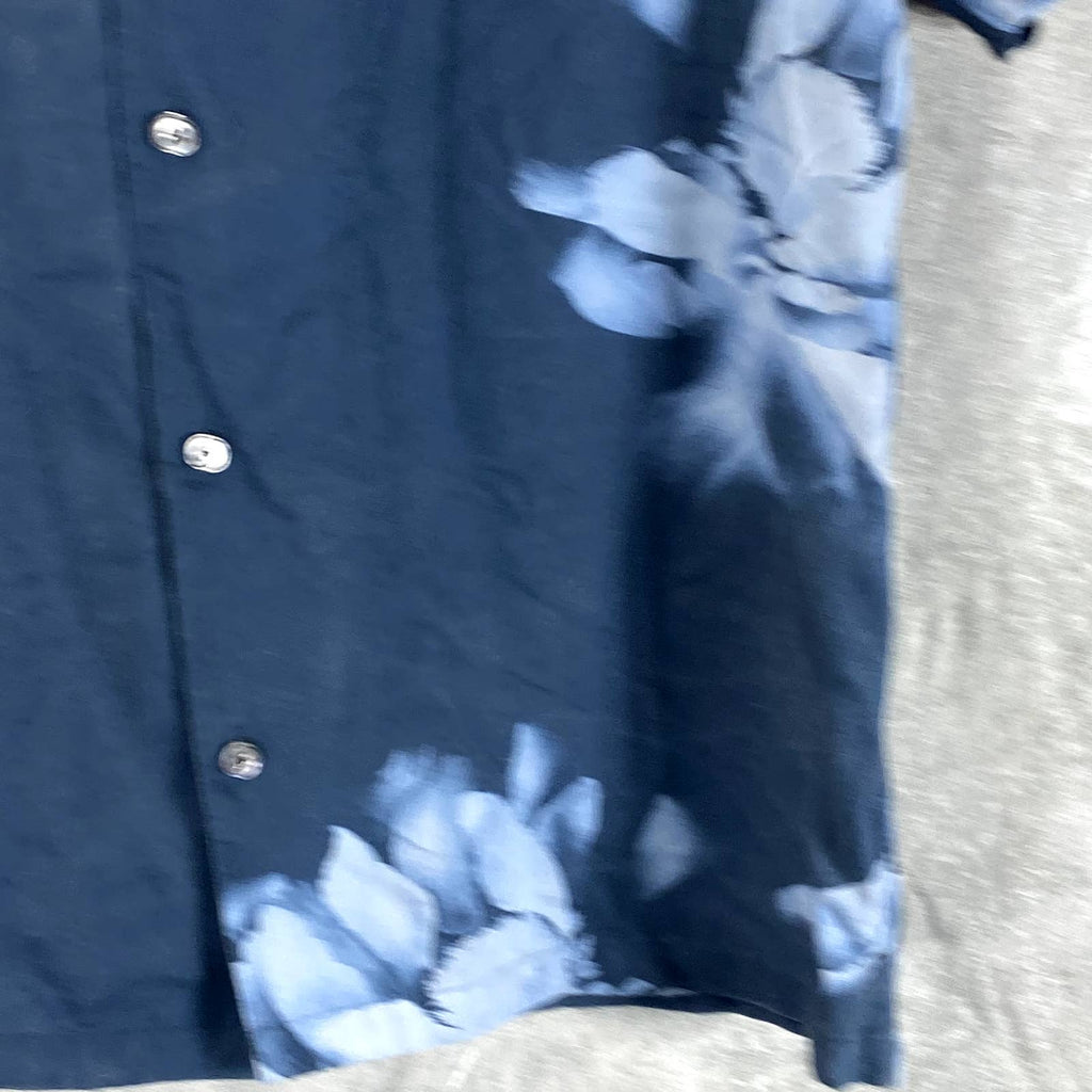 THEORY Men's Heron Multi Floral-Print Short-Sleeve Button-Front Shirt SZ S