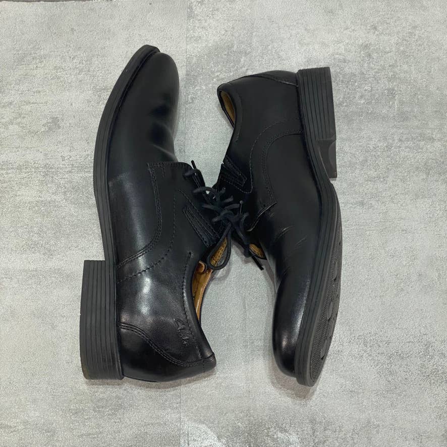 CLARKS Black Whiddon Plain Oxfords SZ 8