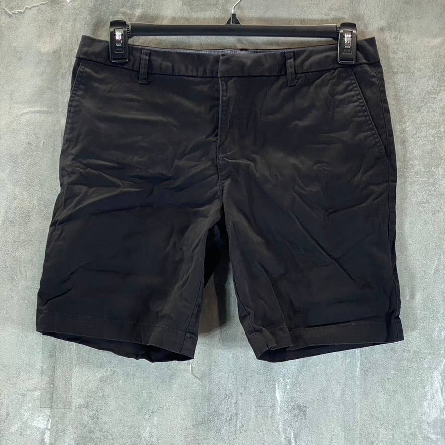 TOMMY HILFIGER Women's Black Solid TH-Flex Hollywood Bermuda Mid-Rise Shorts SZ8