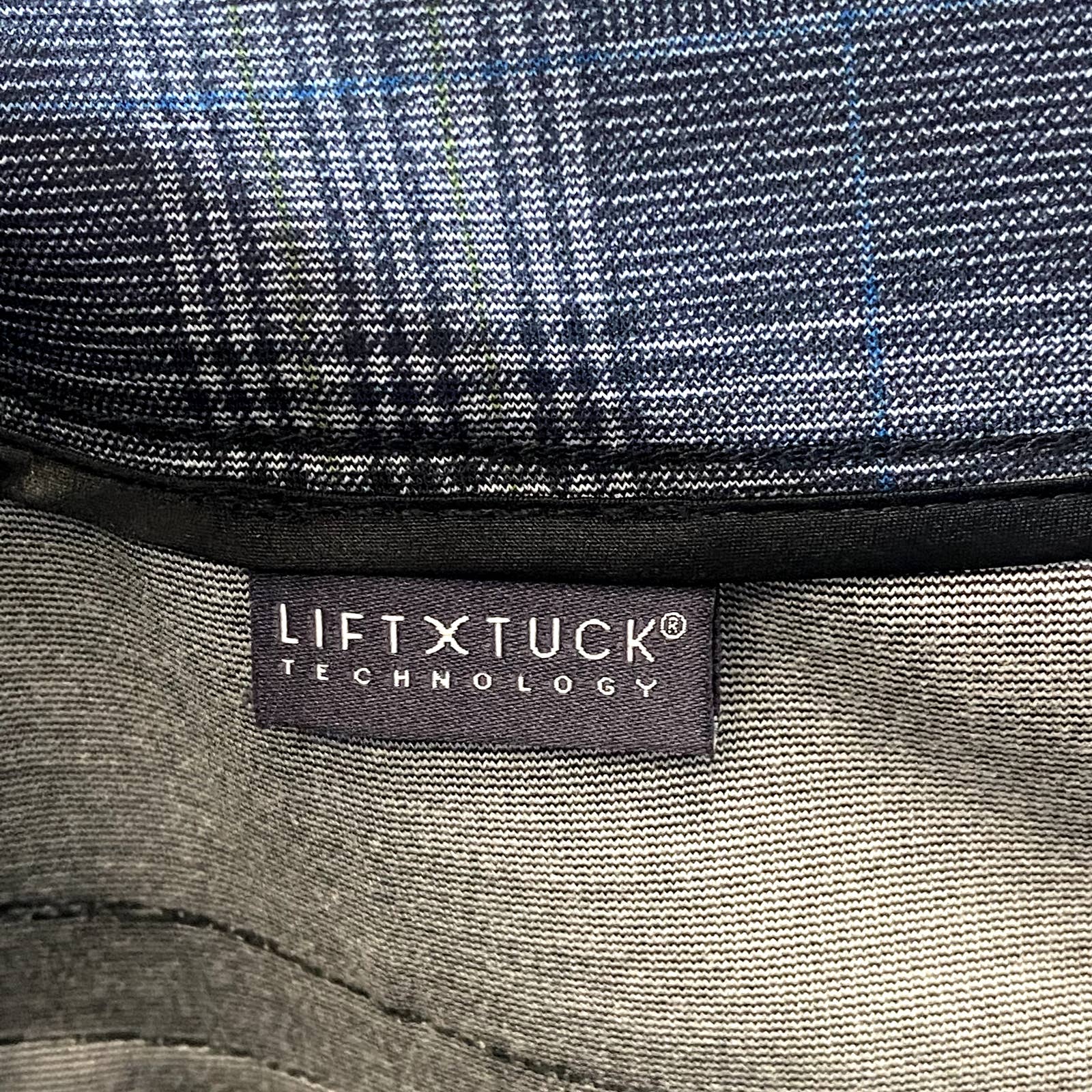 NYDJ Women's Gray Lancaster Plaid Stretch Slim Ponte Trousers SZ 14