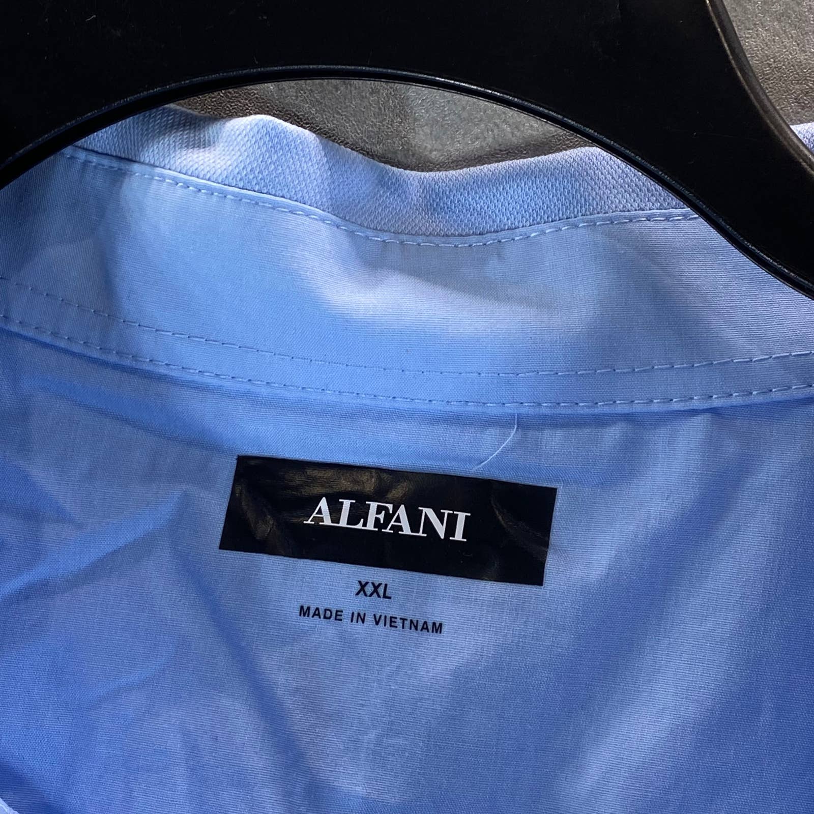 ALFANI Men's Pale Ink Blue Regular-Fit Cotton Birdseye Button-Up Shirt SZ XXL