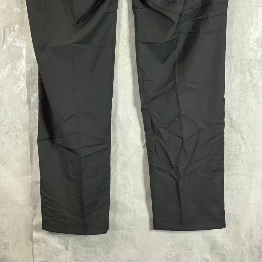 CALVIN KLEIN Men's Solid Black Slim-Fit Flat Front Dress Pants SZ 32X30