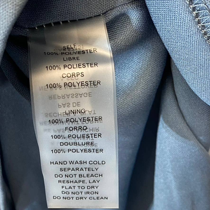 VINCE CAMUTO Women's Gunmetal Metallic Stripe Deep V-Neck Sleeveless Gown SZ 2