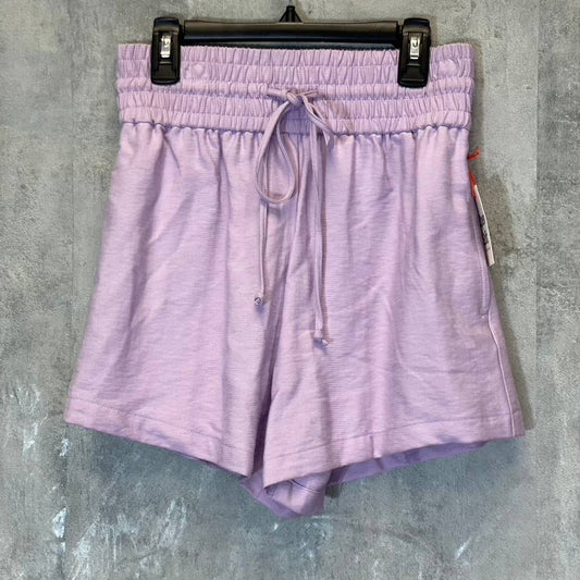 OPEN EDIT Women's Purple Bloom Smocked Drawstring Waist Pull-On Shorts SZ XS