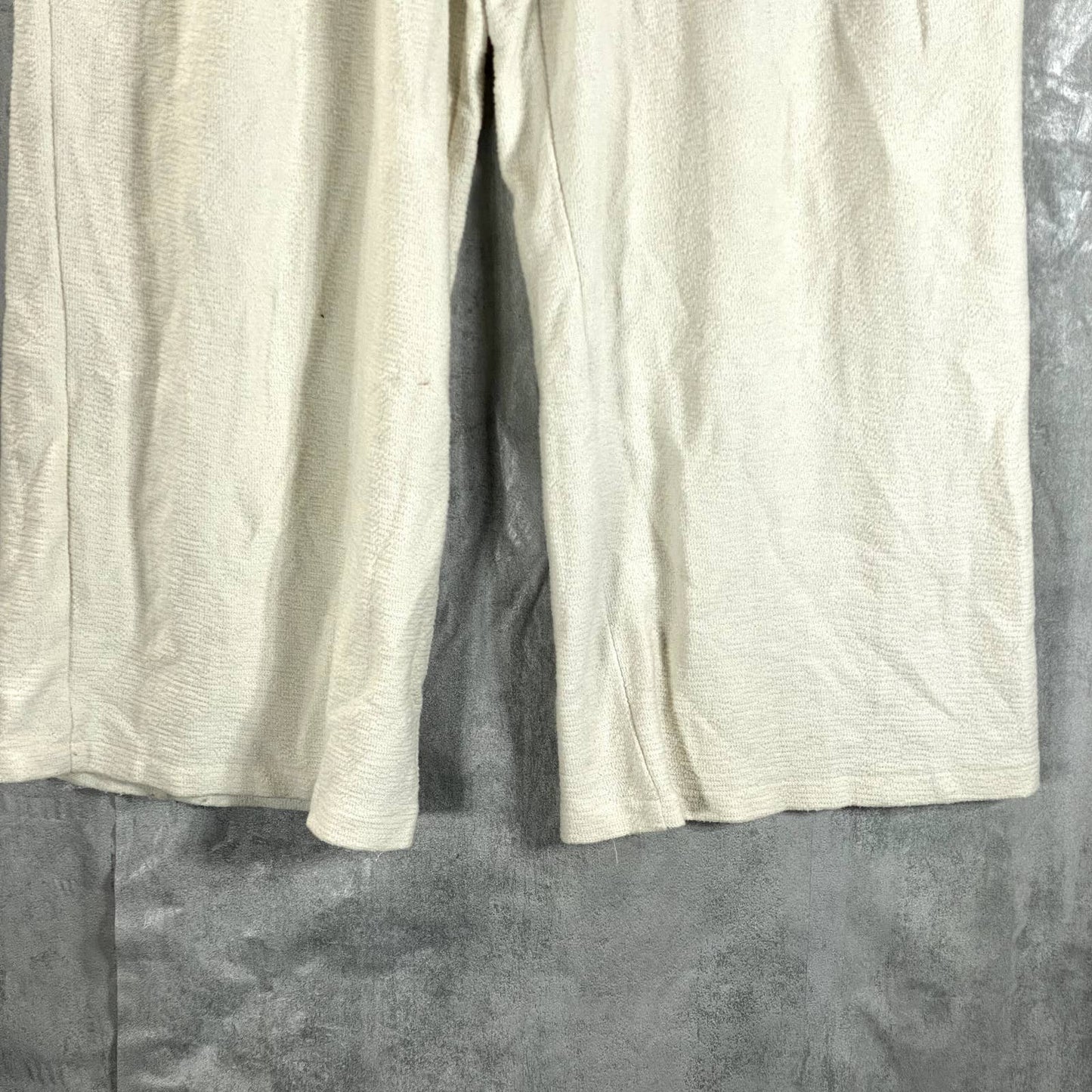 ALFANI Women's Antique White Modern Lounge Solid Wide-Leg Pull-On Pants SZ L
