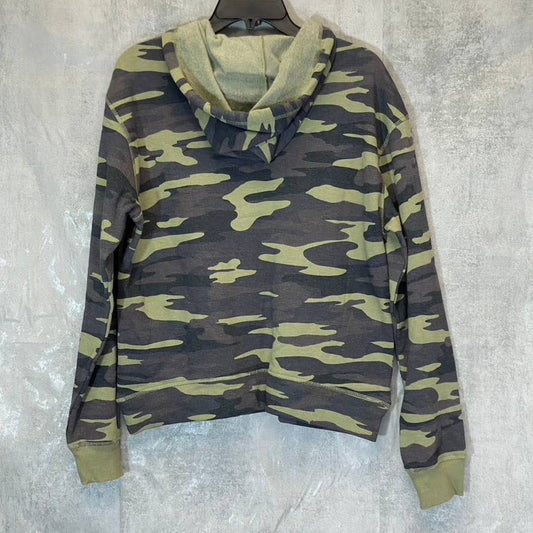 SOCIALITE Women's Green Camo Printed Long Sleeve Pullover Hoodie SZ M