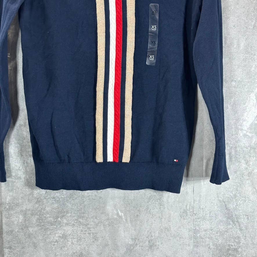 TOMMY HILFIGER Women's Sky Captain Stella Striped Cotton Turtleneck Sweater SZXS