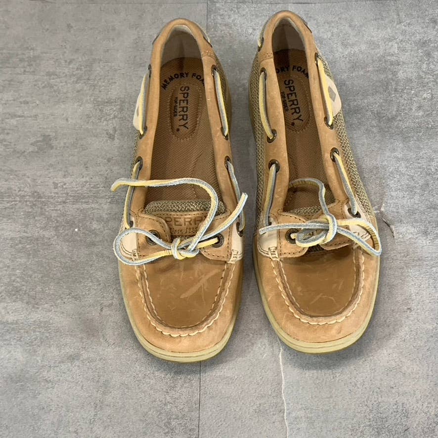 SPERRY Women's Linen Oat Angelfish Memory Foam Slip-On Boat Shoes SZ 6