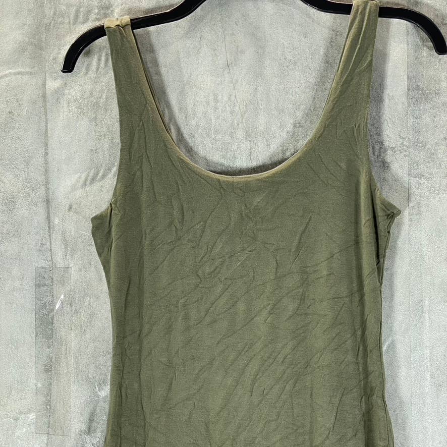 BAR III Women's Olive Scoop-Neck Bodycon Sleeveless Midi Tank Dress SZ S