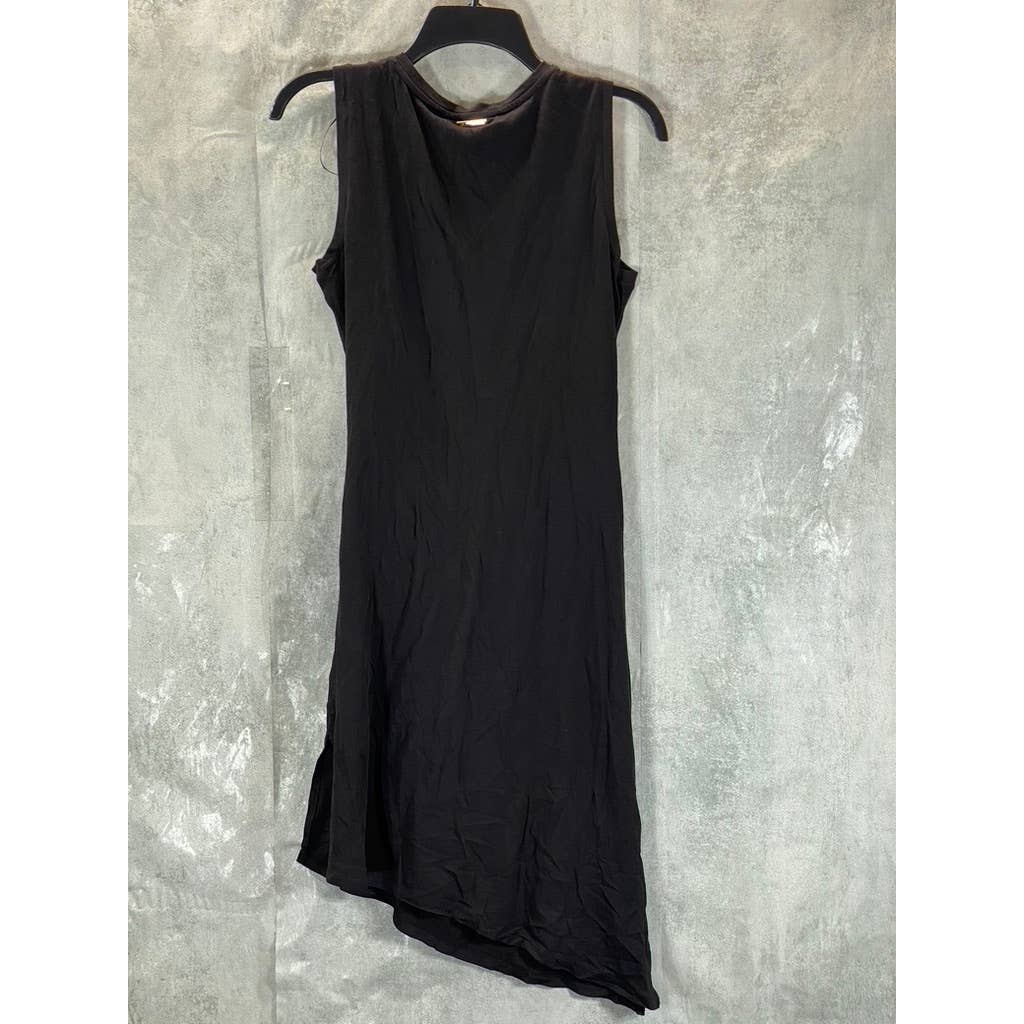 MICHAEL MICHAEL KORS Women's Petite Black Sleeveless Asymmetrical Sheath Dress