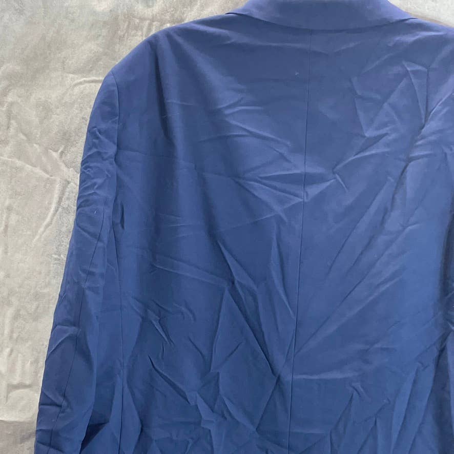NAUTICA Men's Blue Solid Long Modern-Fit Two-Button Bi-Stretch Suit Jacket SZ46L