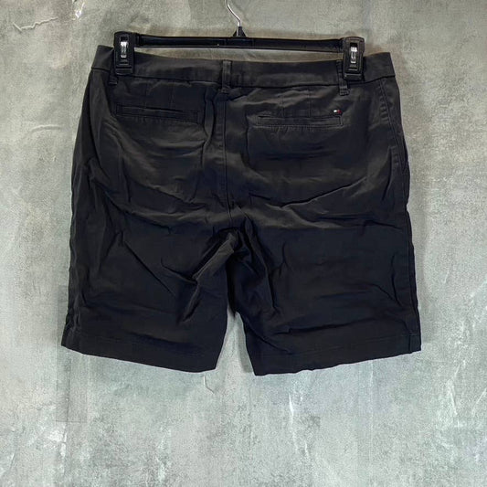 TOMMY HILFIGER Women's Black Solid TH-Flex Hollywood Bermuda Mid-Rise Shorts SZ8