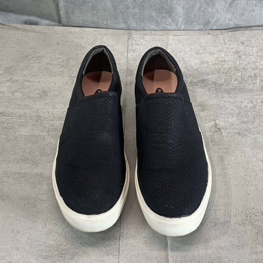 DR. SCHOLL'S Women's Black Snake Print Faux Leather Wander UpSneakers SZ 8