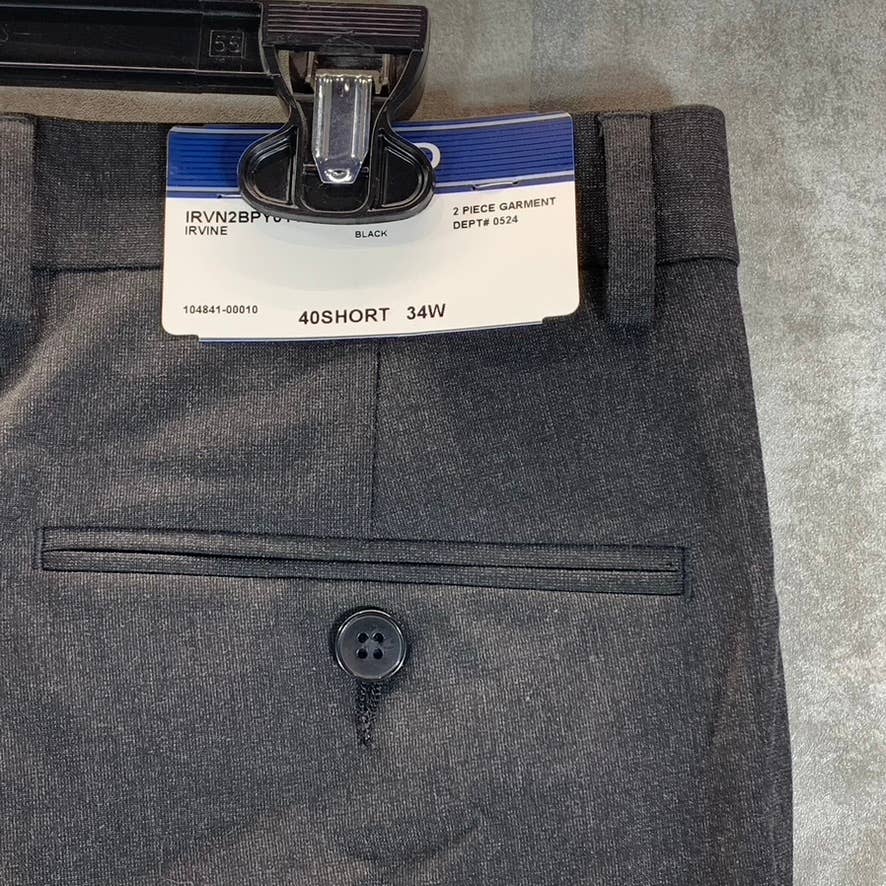 IZOD Men's Solid Black Regular Classic-Fit Suit Pants SZ 34X30