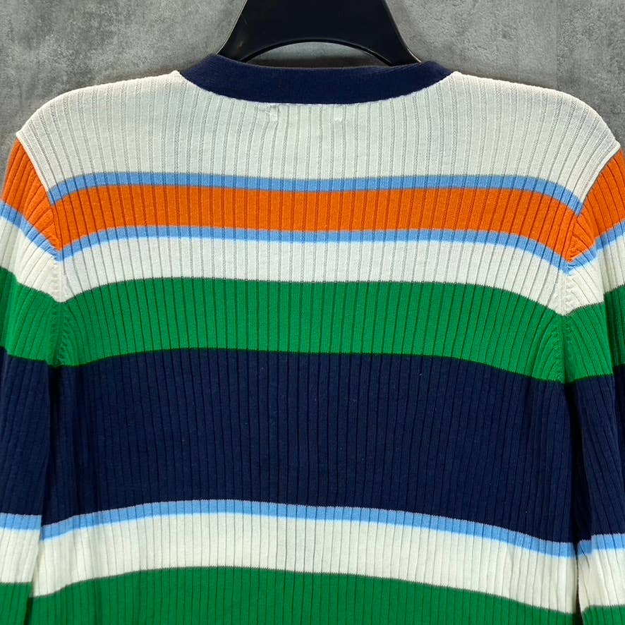 CHARTER CLUB Women's Multicolor Striped V-Neck Button-Up Long-Sleeve Sweater