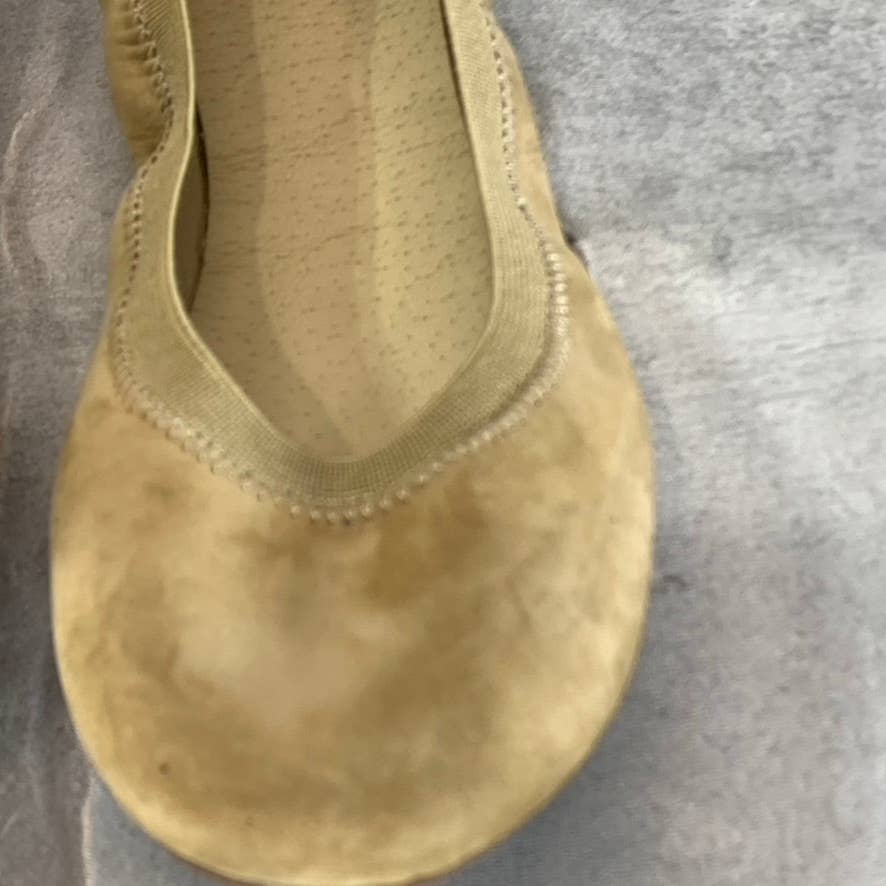 CHARLESTON SHOE CO Women's Tan Leather Gigi Round-Toe Slip-On Ballet Flats SZ 7