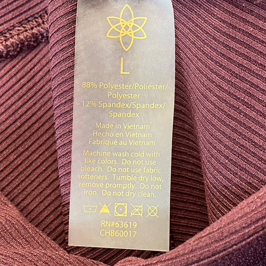 HARMONY & BALANCE Women's Brickstone Ribbed High-Waist Tummy Control Pull-On Active Leggings SZ L