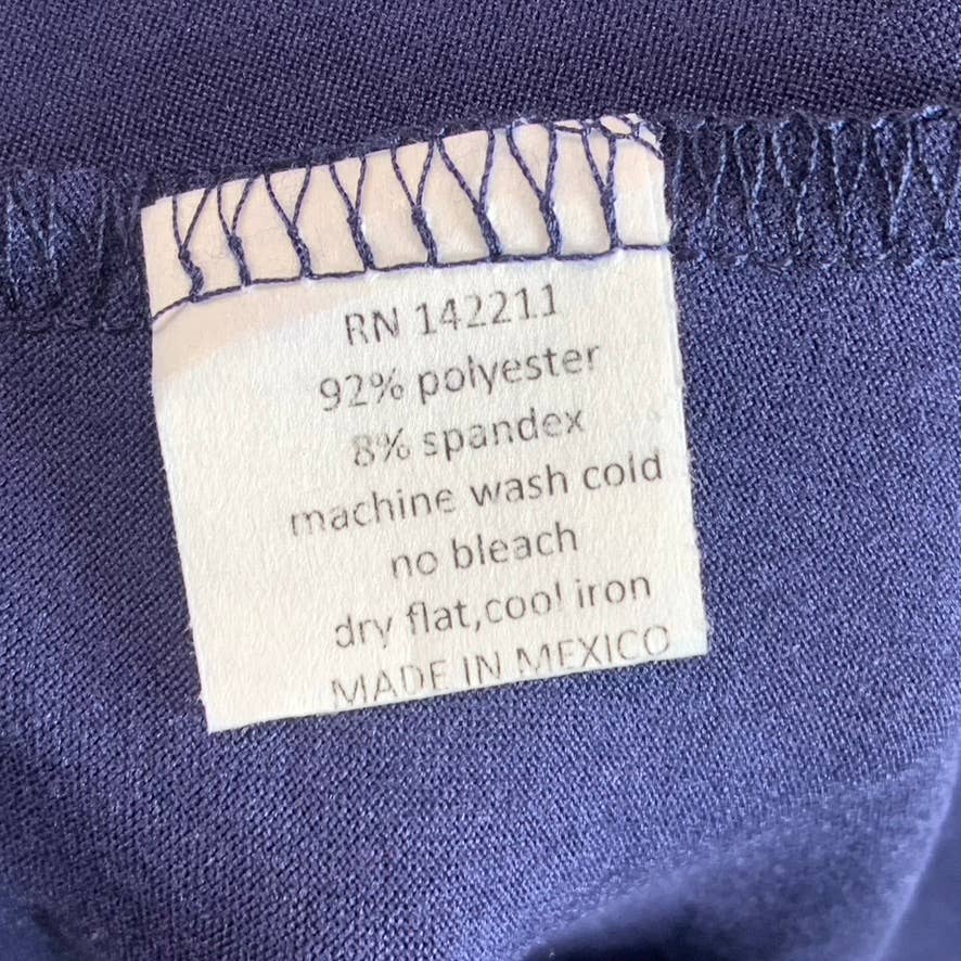 24SEVEN COMFORT APPAREL Women's Navy Round-Neck Long-Sleeve Fit & Flare Midi Dress SZ M